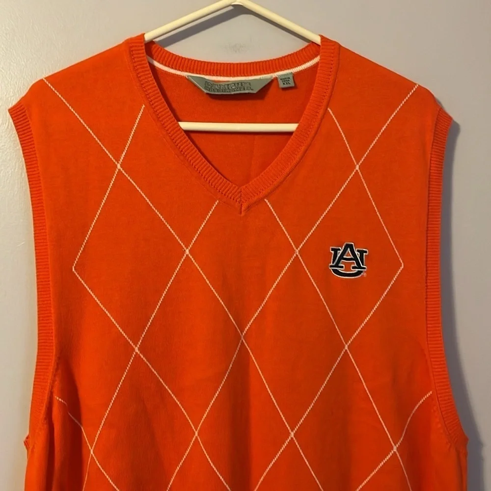 Campus Specialties Auburn University Orange White Argyle Knit Sweater Vest XXL